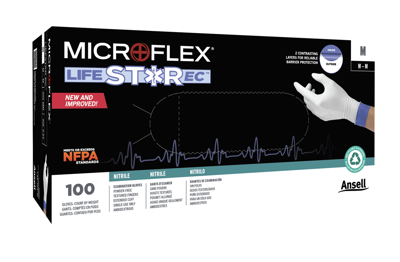 Ansell MICROFLEX® LIFESTAR EC™ Dual-Layer First Responder Gloves - Size S