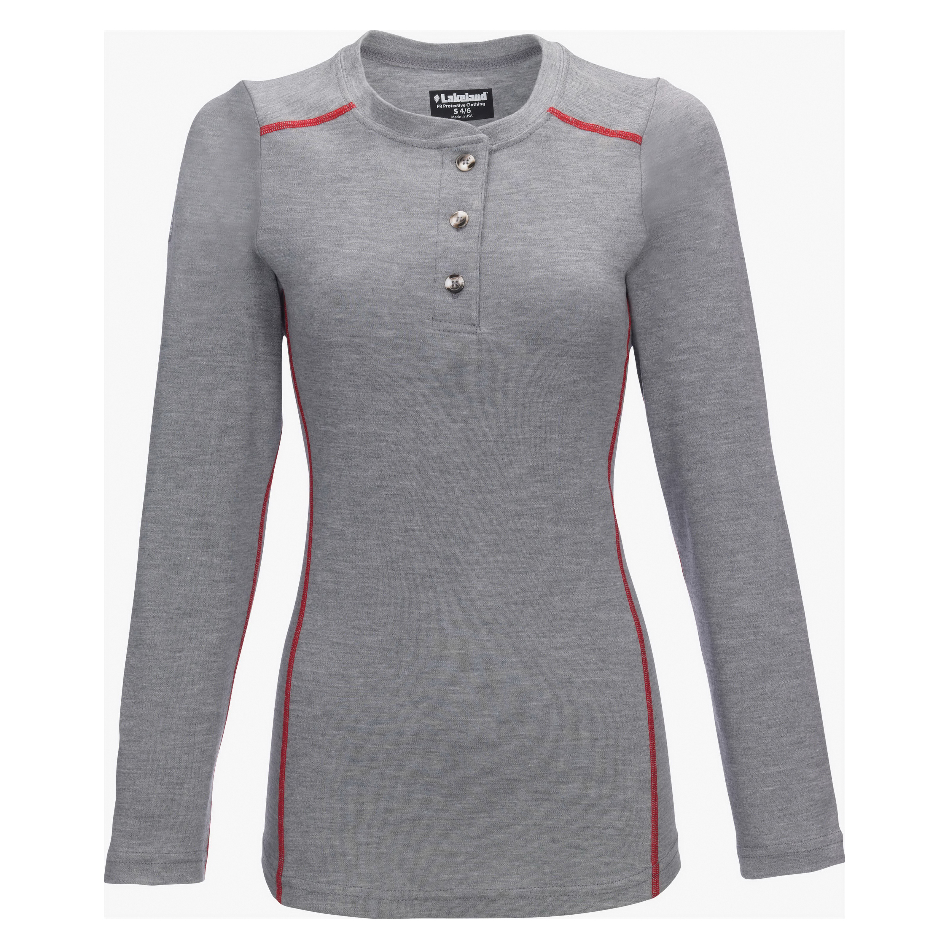 Lakeland® Flame-Resistant High Performance Knit Henley à manches longues, femmes, gris chiné