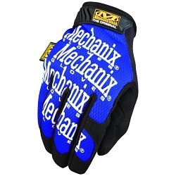 Mechanix Wear® MG-03-009 The Original MG General Purpose Gloves, Utility, Full Finger/Seamless/Wing Thumb Style, M/SZ 9, Synthetic Leather/Spandex® Palm, Nylon, Blue/White, Hook and Loop Cuff, Tricot Lining