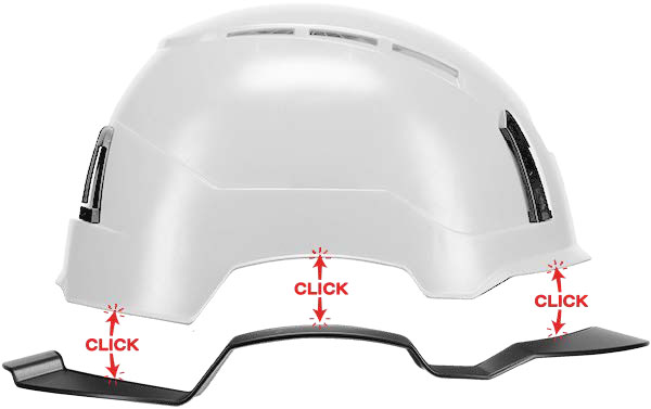 RZRBack safety helmet with removable full brim helmet