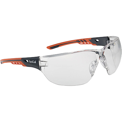 Bollé Safety Contour Smoke lens Safety Glasses - With Platinum Coating, Anti-Scratch & Anti-Fog, CSA Certified