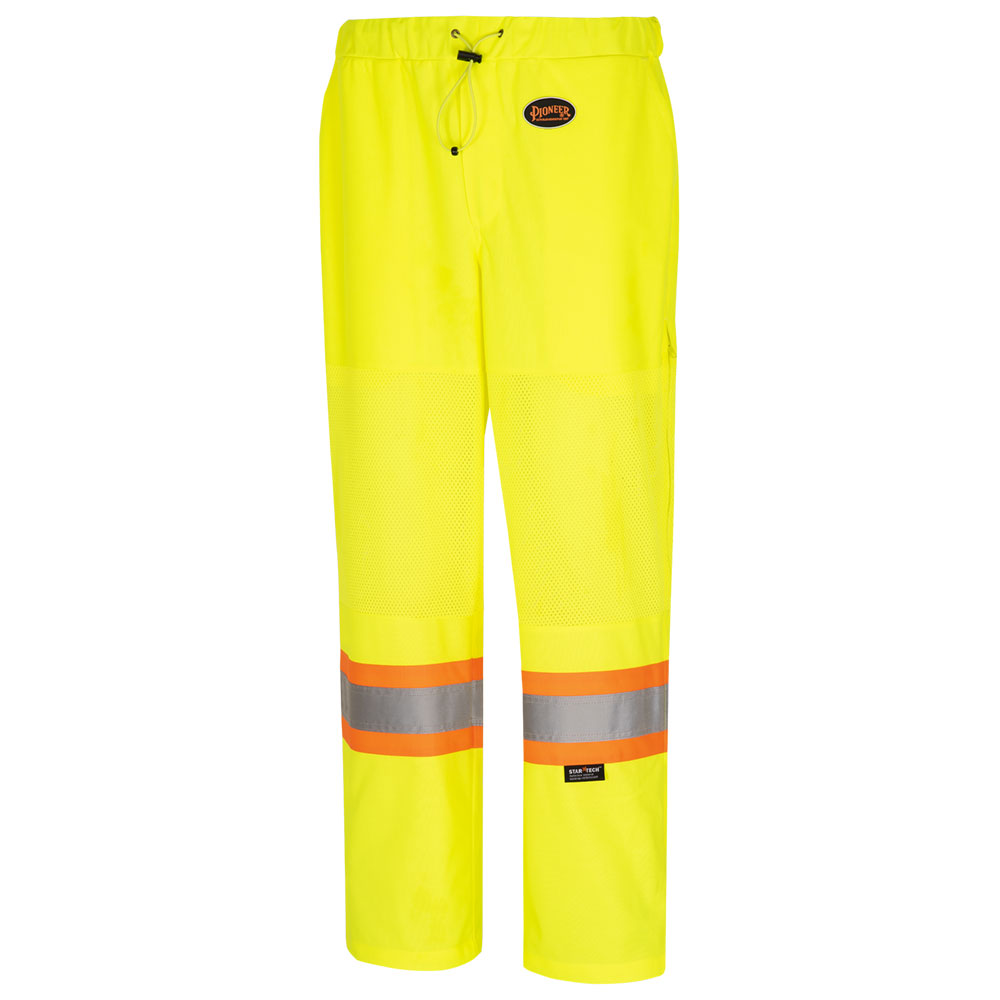 PIONEER® Pantalon de sécurité routière Hi-Vis pour femmes - Jaune Hi-Vis/Vert