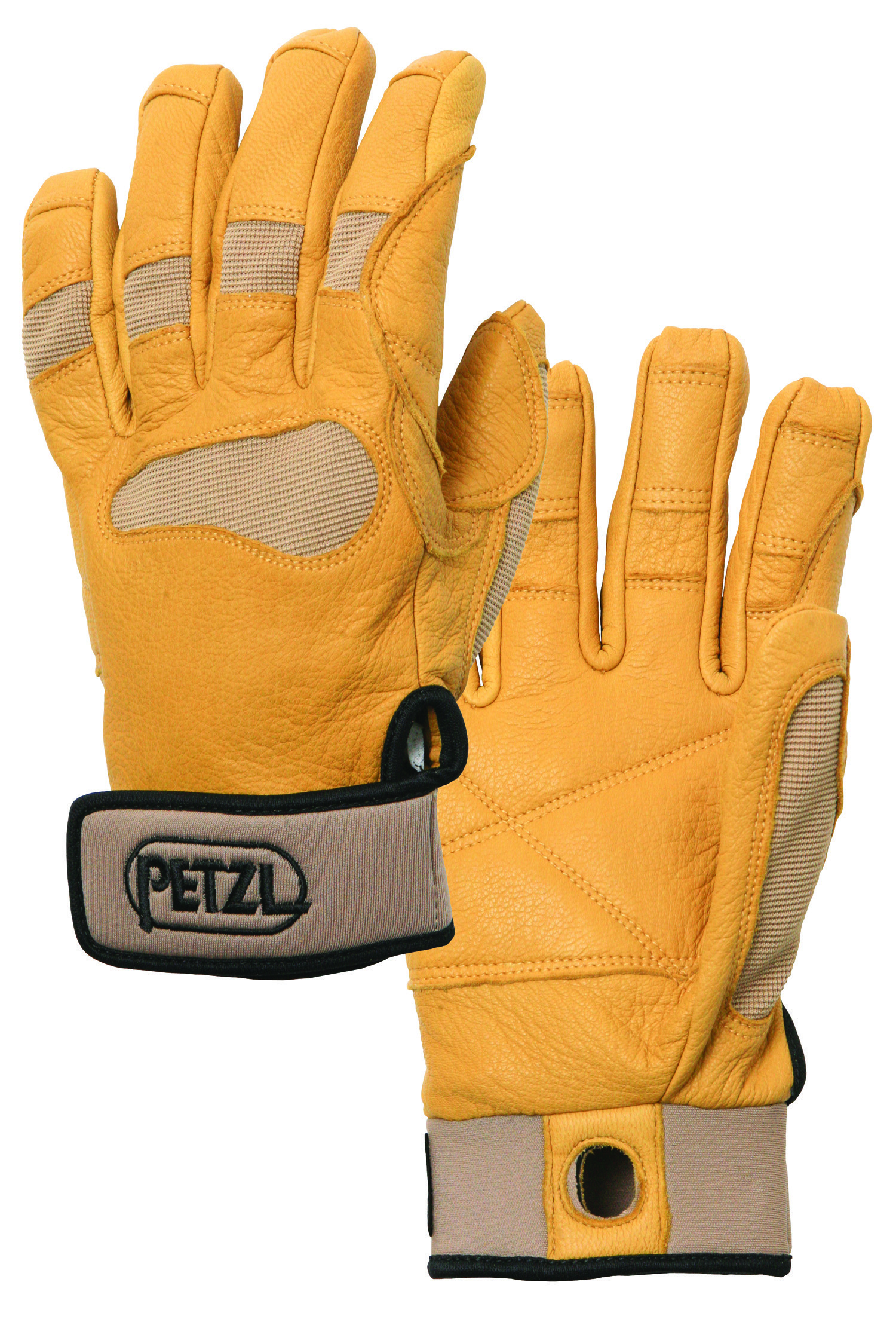 Front view of CORDEX PLUS Belay/Rappel Gloves featuring reinforced leather and abrasion-resistant stretch nylon.