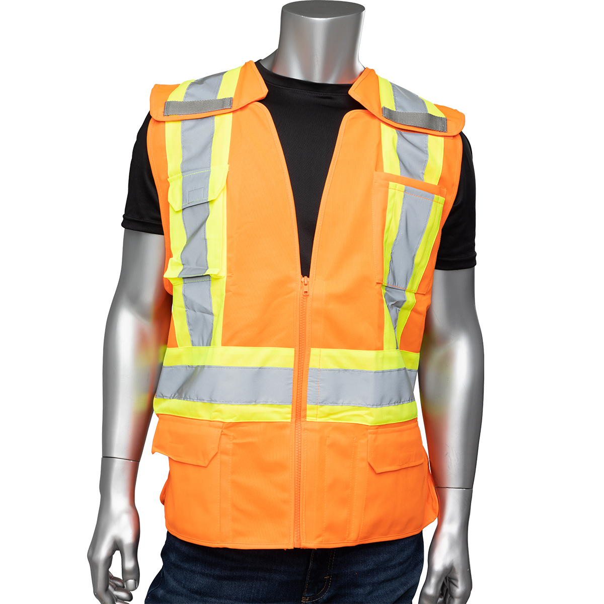 Pip Vests Levitt-Safety | PIP® Vest, Surveyor Breakaway, High Vis, Mesh