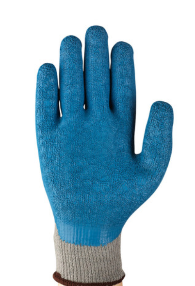 Glove, Latex Palm, Ansel Coated Blue Krinkle