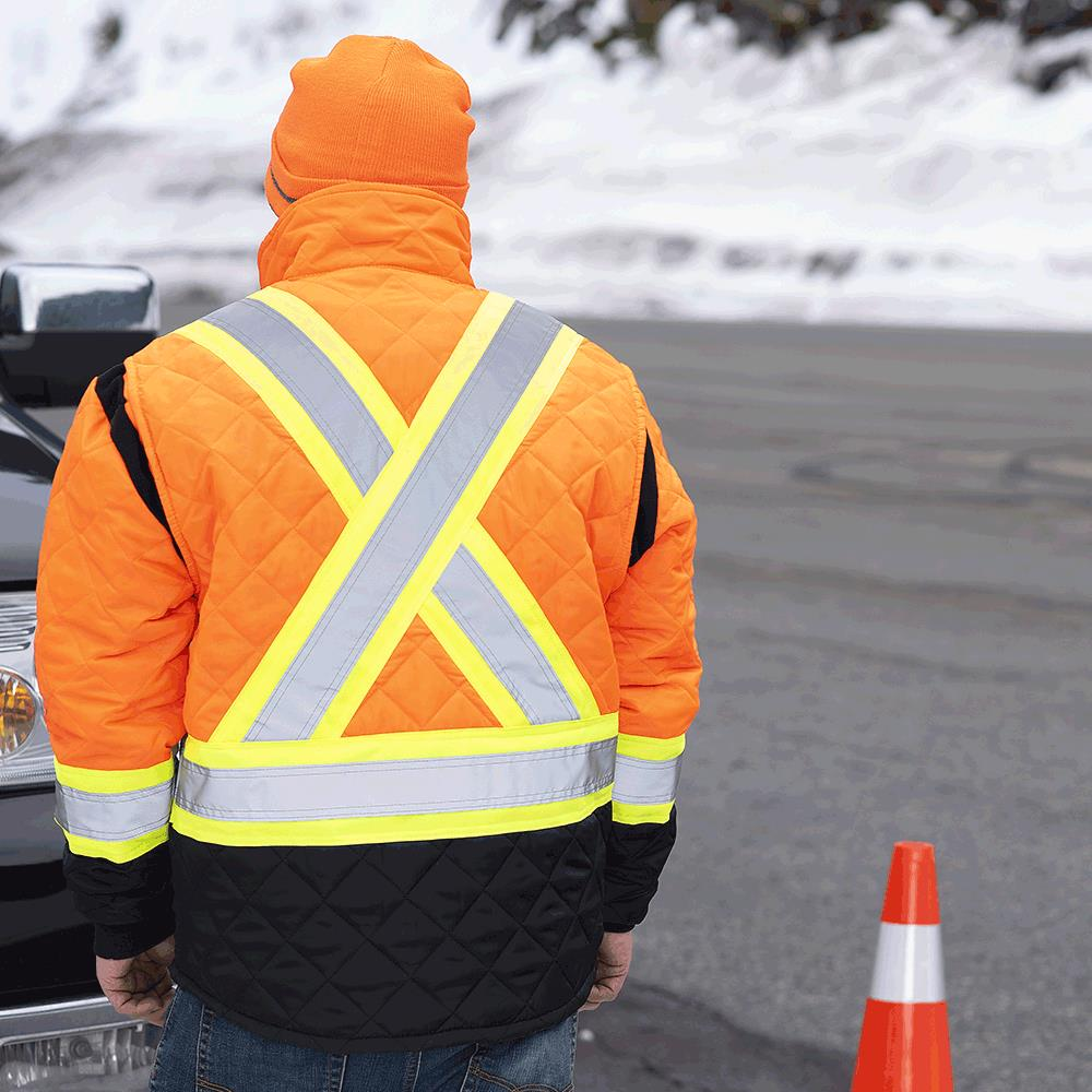 PIONEER® Hi-Vis Quilted Freezer Jacket - Hi-Vis Orange - 3XL