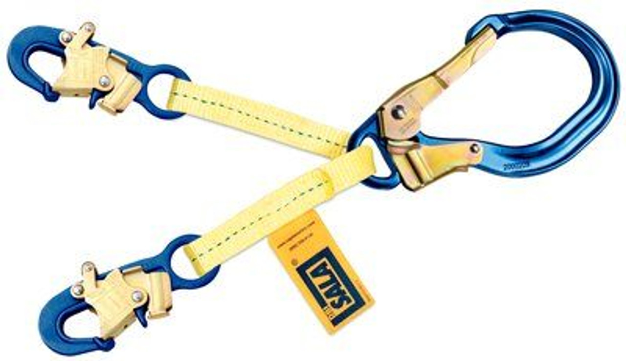3M DBI-SALA Fall Protection 84077901075 Fixed Web Positioning Lanyard, 310 lb Load, 18 in L, Polyester Line, Rebar Hook Anchorage Connection, ANSI A10.32/Z359.3, OSHA 1910.66/1926.502