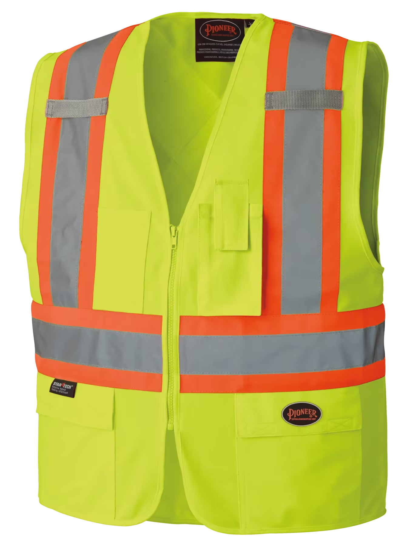 Vest, Hi-Viz Safety, Lime/Yellow Size Large