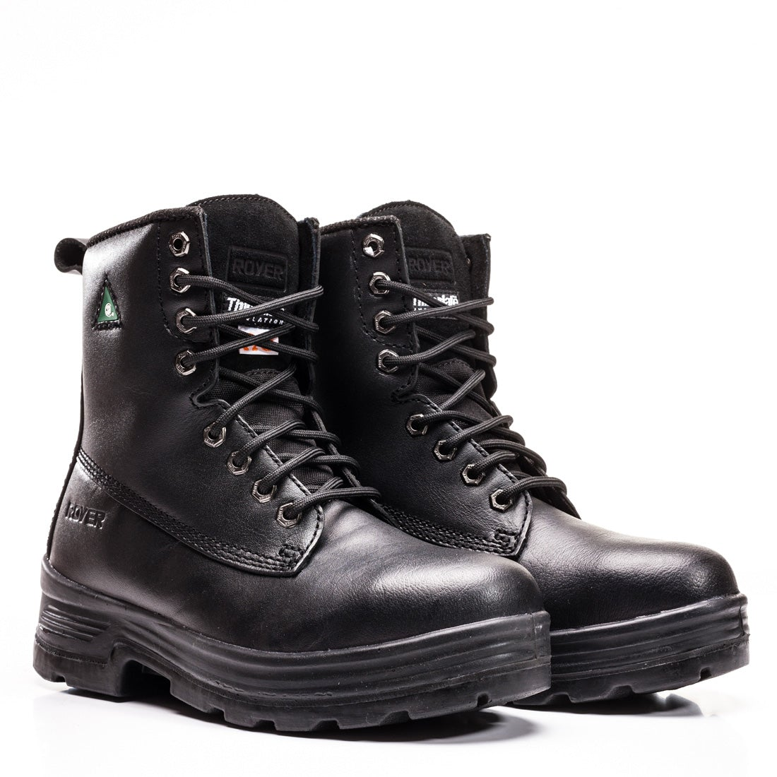 Boots, Royer, Black 8" High, Buffalo Leather