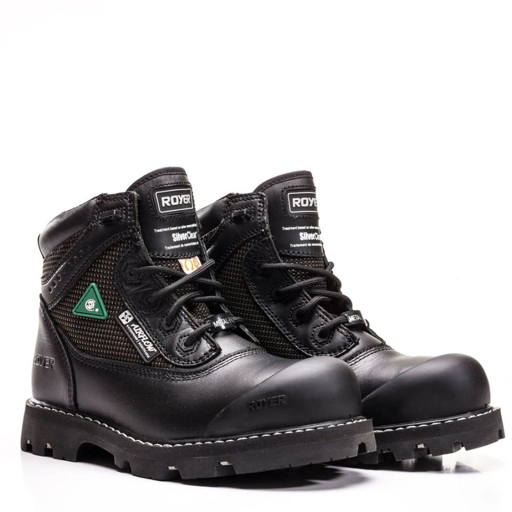 Boots, Royer, 6", Metal -Free, Waterpoof, Black,