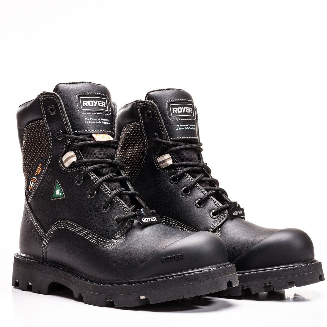 Boots, Royer, 8" Black, Buffalo Leather,