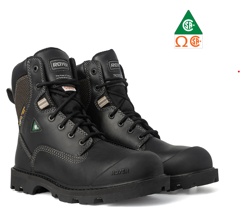 Boot, Black 8'' Metal-Free, Leath &