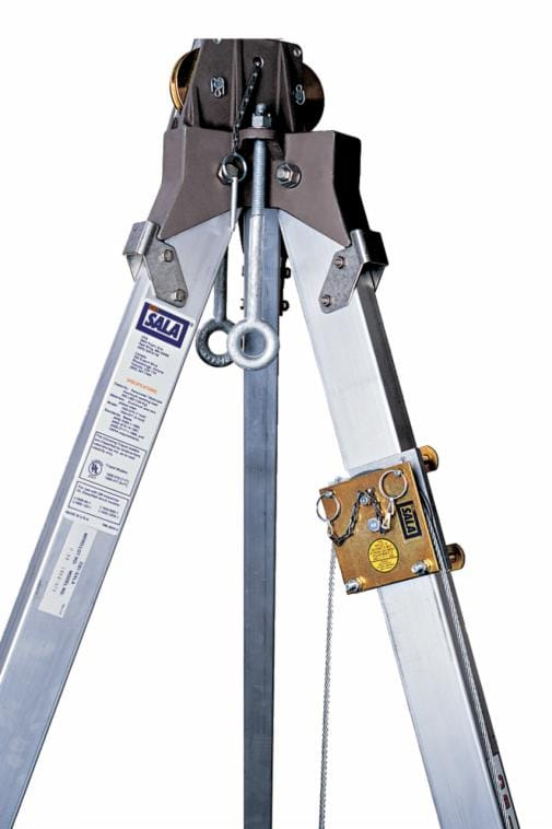 3M DBI-SALA Fall Protection 84077900561 Portable Tripod Pulley, 310 lb Personnel/350 lb Material Load, Nylon/Zinc Plated Steel, 1/4 in OD Sheave