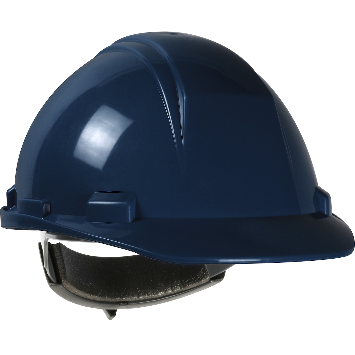 Front view of Mont-Blanc™ Cap Style Hard Hat featuring an HDPE shell, 4-point suspension, and miner's lamp bracket, designed for Type 2 Class E protection.