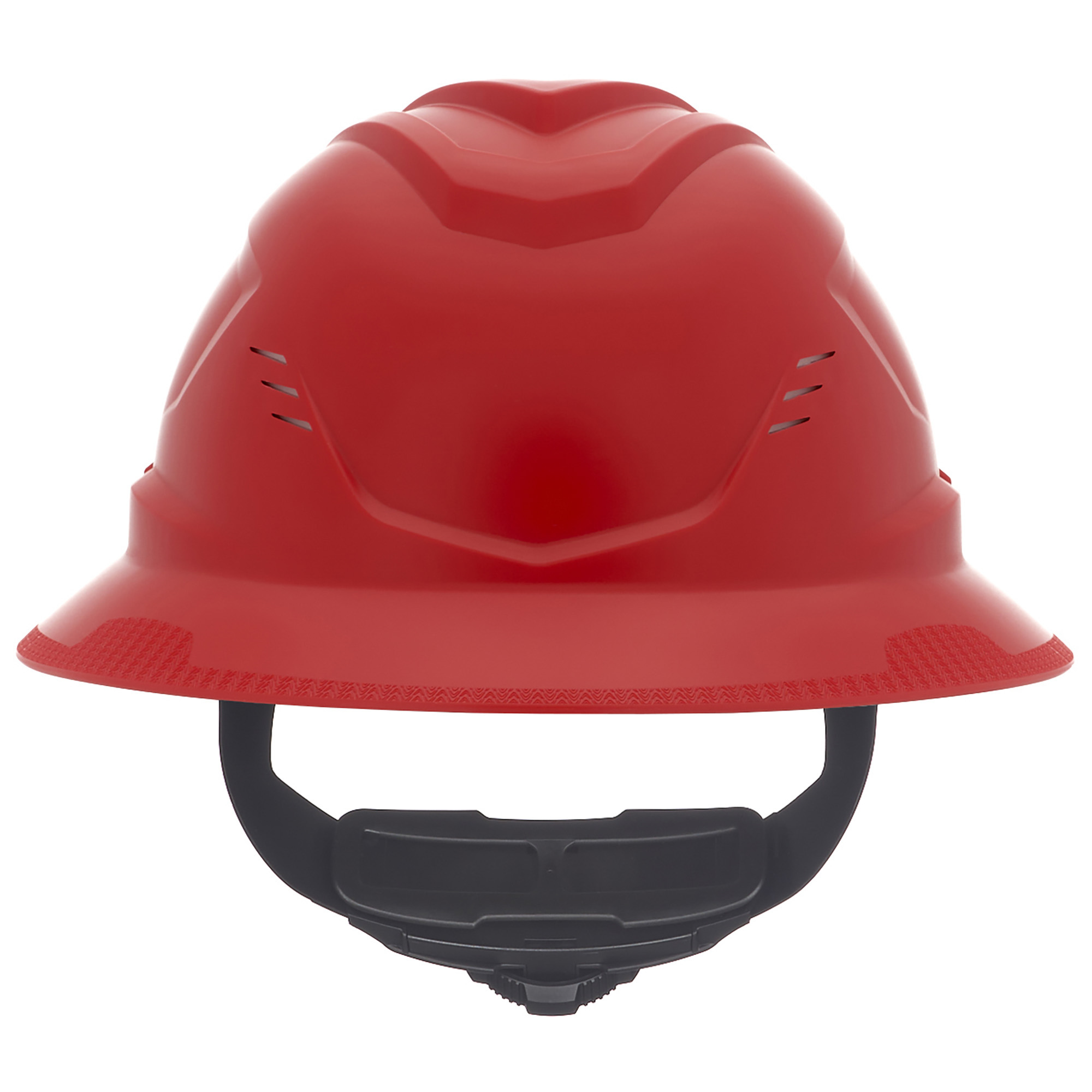 Front view of the MSA V-Gard C1™ Hard Hat featuring ReflectIR™ Thermal Barrier technology with a full brim for additional shade and sun protection.