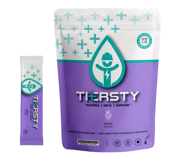 Thersty® Hydration Drink Mix - Grape, 40/Bag, 10 Bags/CS