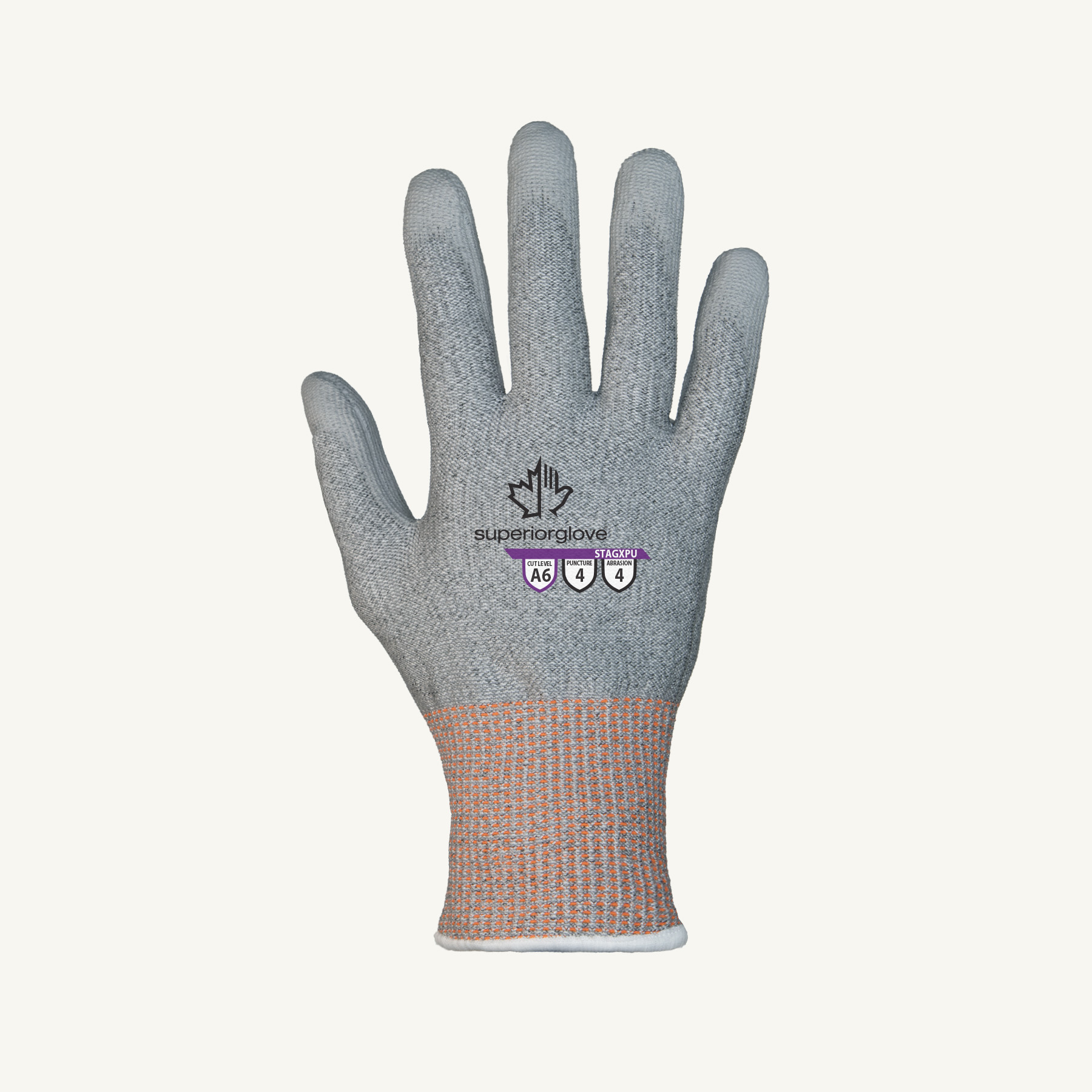 Superior Glove™ TenActiv™ Cut-Resistant Low-Linting Knit with Non-Marring Dry Grip - Size 5