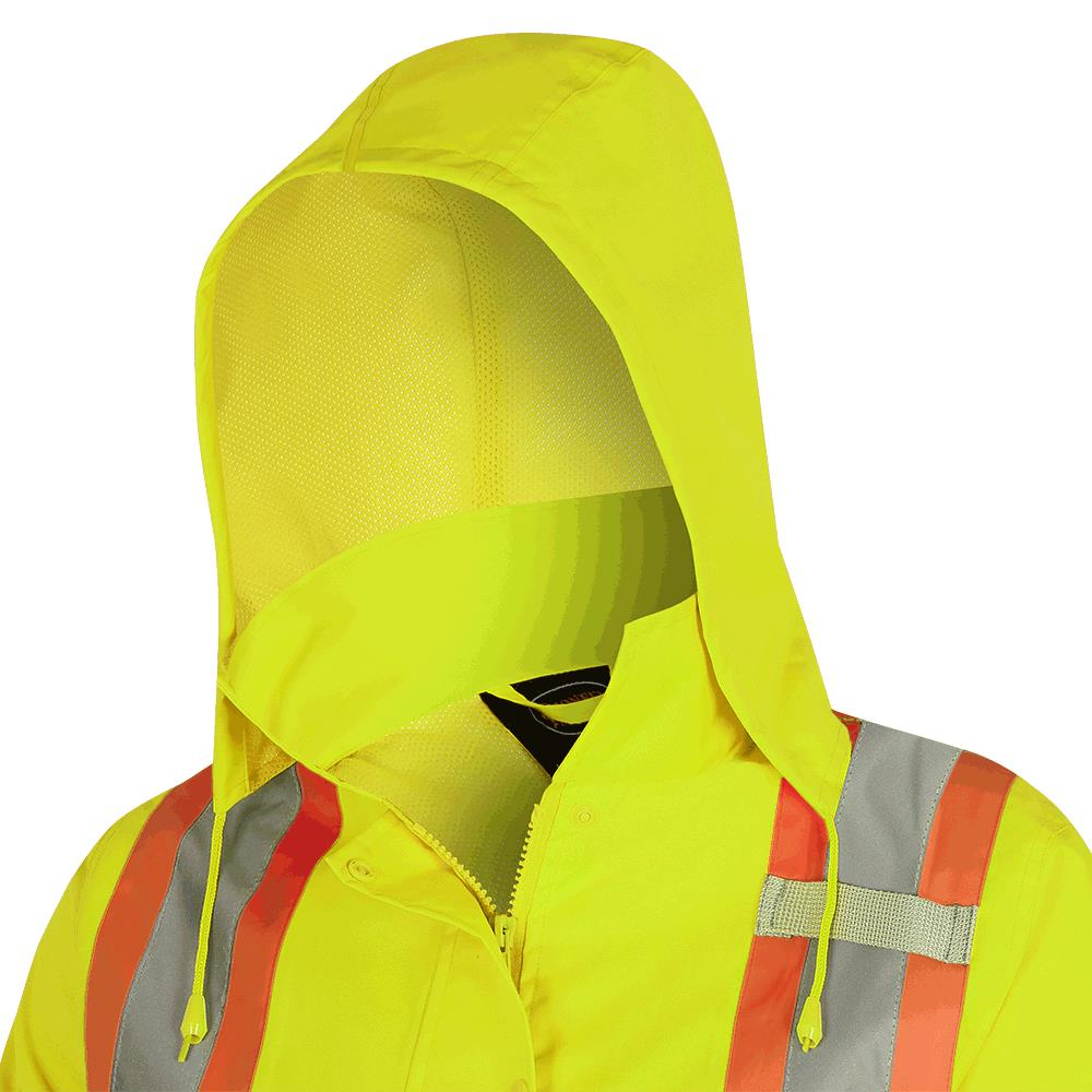 SureWerx® PIONEER® "The Rock" Women's Hi-Vis 300D Oxford Poly Jacket - PU Coating- Hi-Vis Yellow