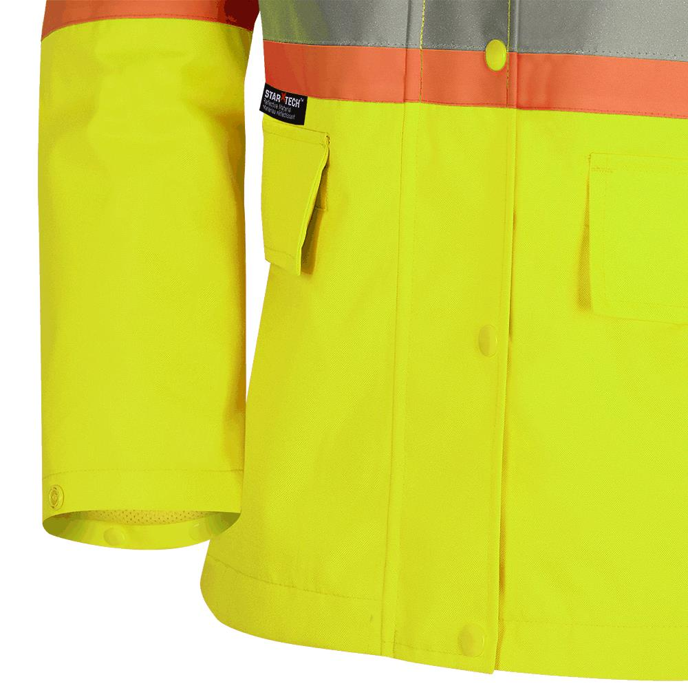 SureWerx® PIONEER® "The Rock" Women's Hi-Vis 300D Oxford Poly Jacket - PU Coating- Hi-Vis Yellow
