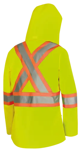 SureWerx® PIONEER® "The Rock" Women's Hi-Vis 300D Oxford Poly Jacket - PU Coating- Hi-Vis Yellow