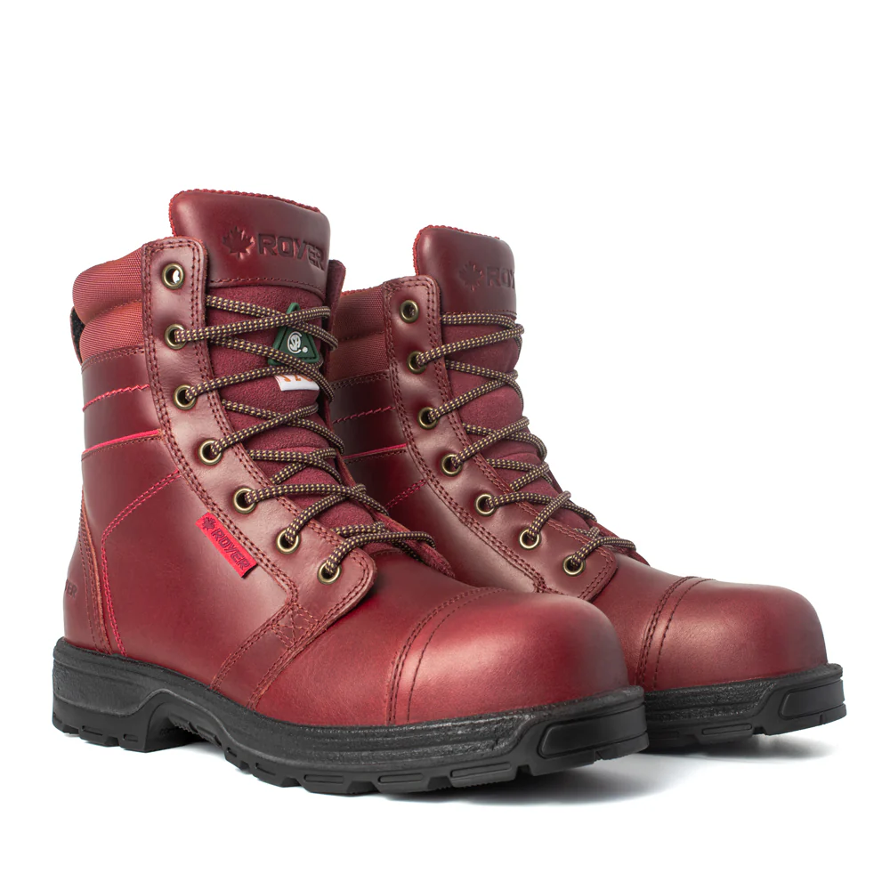 ROYER® Women's 8 inch CSA Women's AGILITY™ R-LITE™ Work Boots - CSA Approved, Puncture Resistant, Composite Toe Cap, Burgundy
