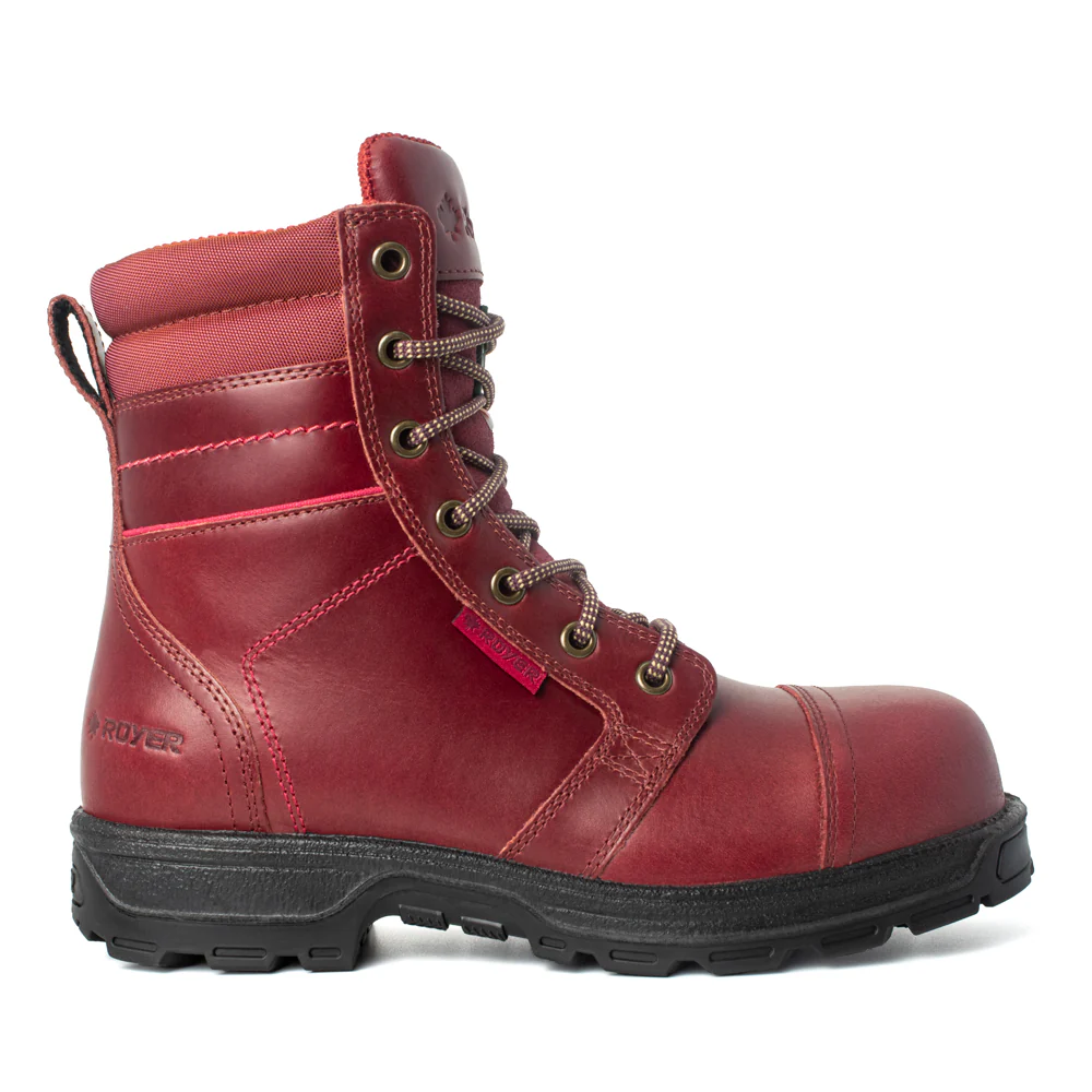 ROYER® Women's 8 inch CSA Women's AGILITY™ R-LITE™ Work Boots - CSA Approved, Puncture Resistant, Composite Toe Cap, Burgundy, Size 7