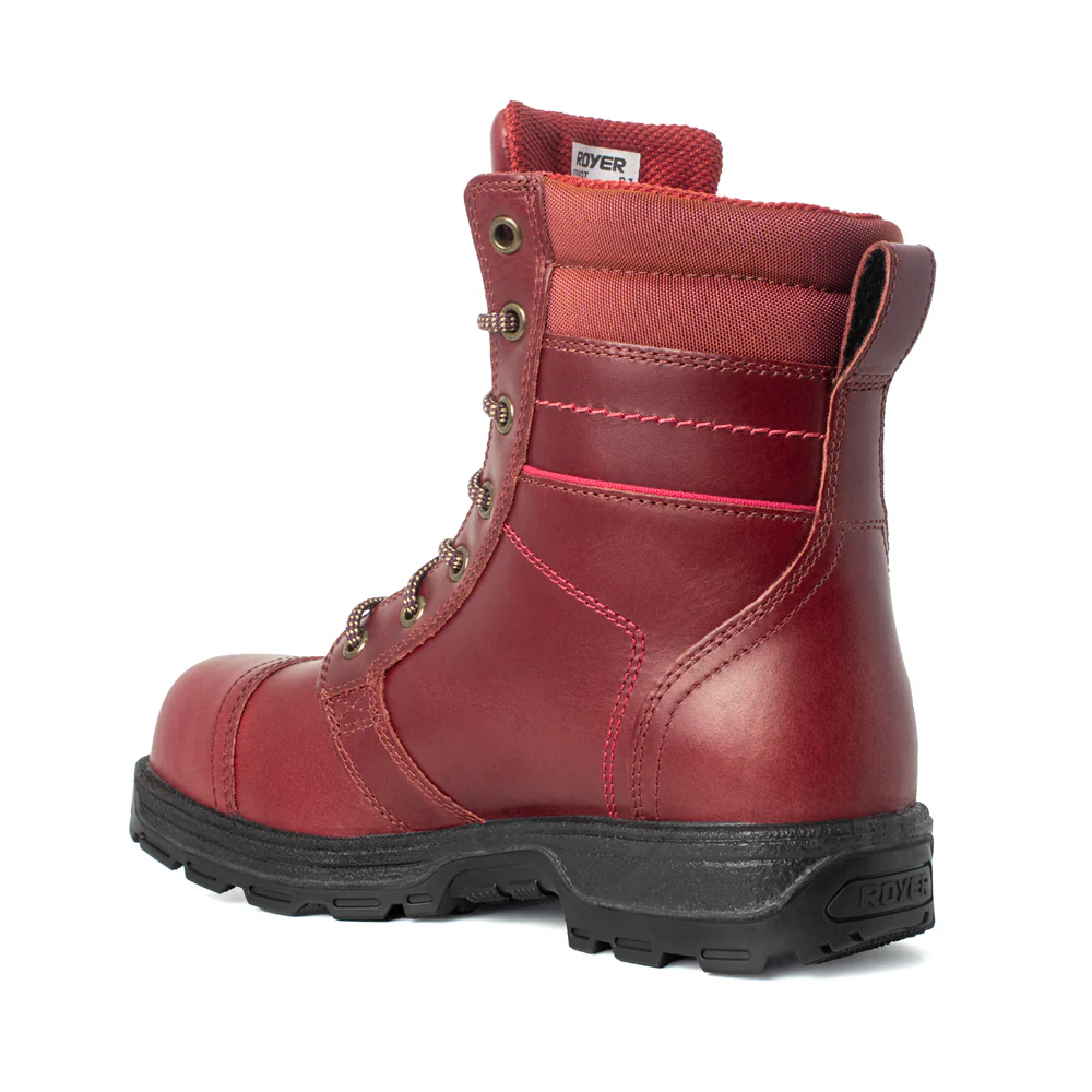 ROYER® Women's 8 inch CSA Women's AGILITY™ R-LITE™ Work Boots - CSA Approved, Puncture Resistant, Composite Toe Cap, Burgundy, Size 7