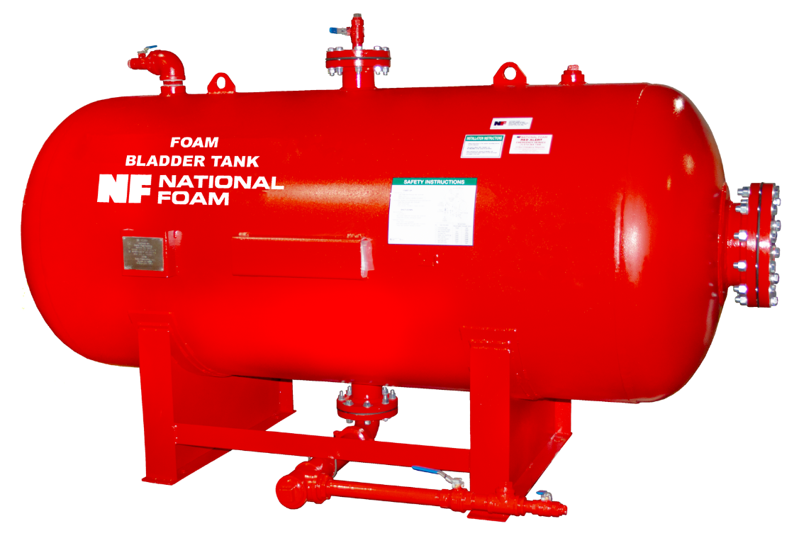 National Foam horizontal bladder tank for foam fire suppression and proportioning systems 