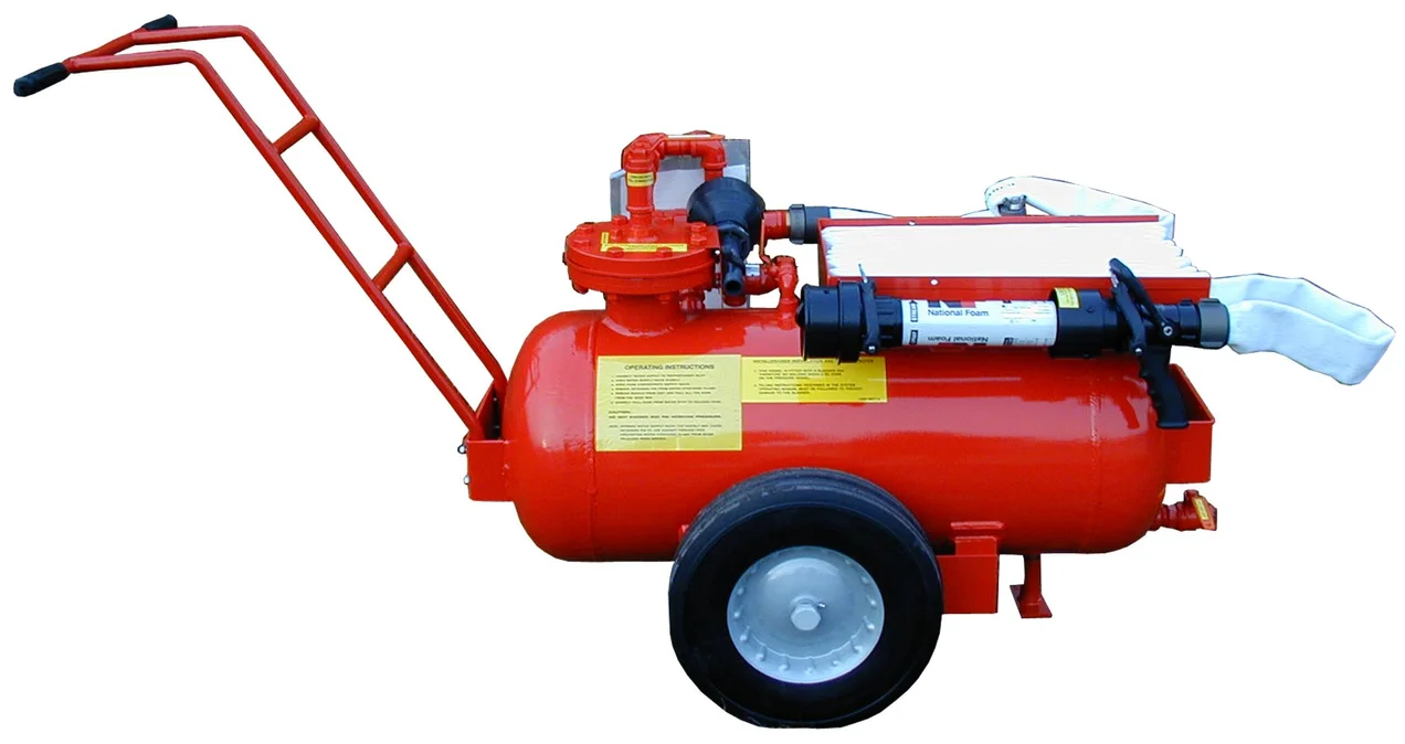 Dosateur à membrane sur roues National Foam WDP-30 destiné aux applications mobiles de lutte contre les incendies à la mousse.