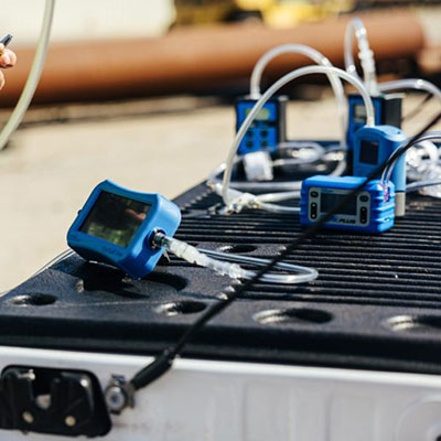 Gilian Go-Cal® Pro Air Flow Calibrator in use