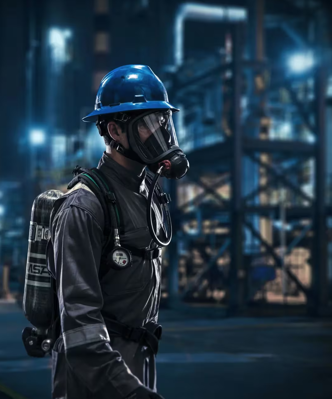 Shoulder-mounted Quick-Fill® System EBS Accessory allows for SCBA cylinder refill from a mobile compressor or cascade system