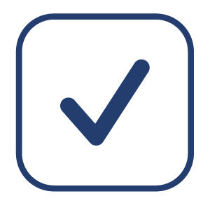 Check mark in blue