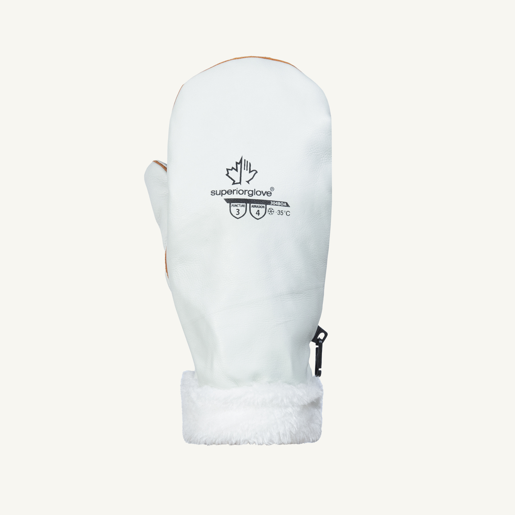 Endura® 304BOA General Purpose Gloves, Winter Mitt, Universal, Grain Cowhide Leather Palm, Cow Grain Leather, Elastic Cuff, Resists: Abrasion and Puncture, Acrylic Pile/BOA Lining