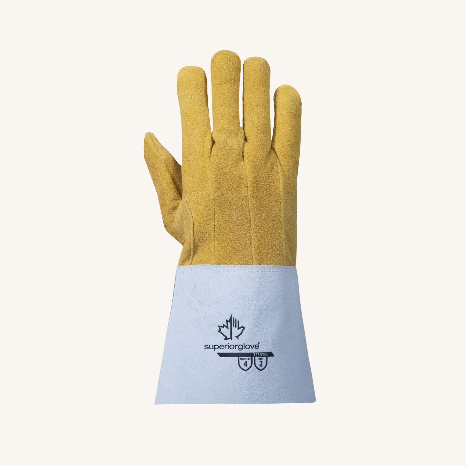 Endura® 335dtigs gants de soudage tig, s, manchette en cuir de vachette/cuir fendu de daim/ kevlar®, beige/gris, manchette