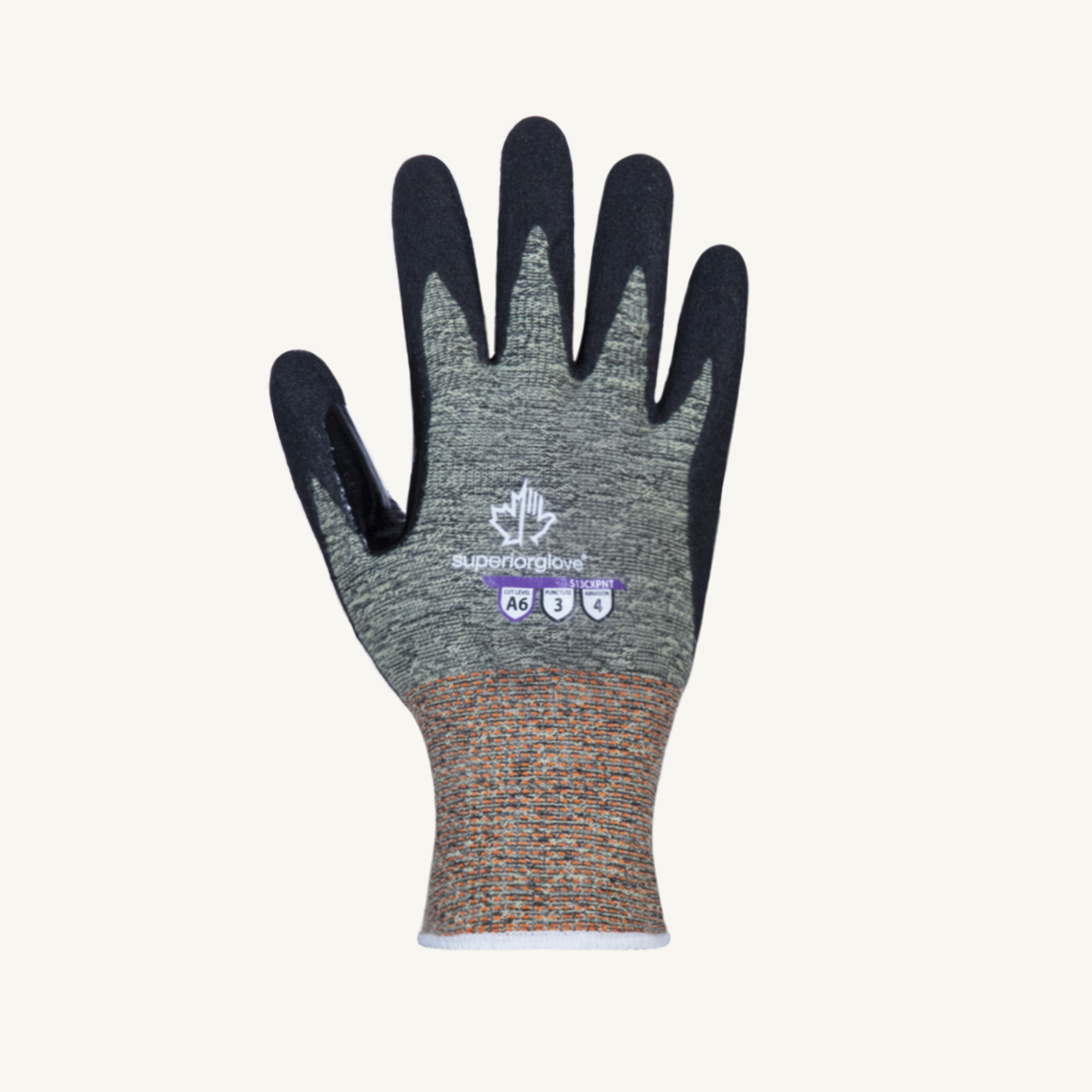 Emerald CX® S13CXPNT-6 Cut Resistant Gloves, SZ 6, Micropore Nitrile Coating, Kevlar® Composite/Wire-Core™ Stainless Steel Blend, String Knit Wrist Cuff, Resists: Abrasion, Cut and Puncture, ANSI Cut-Resistance Level: A6, ANSI Puncture-Resistance Level: 3