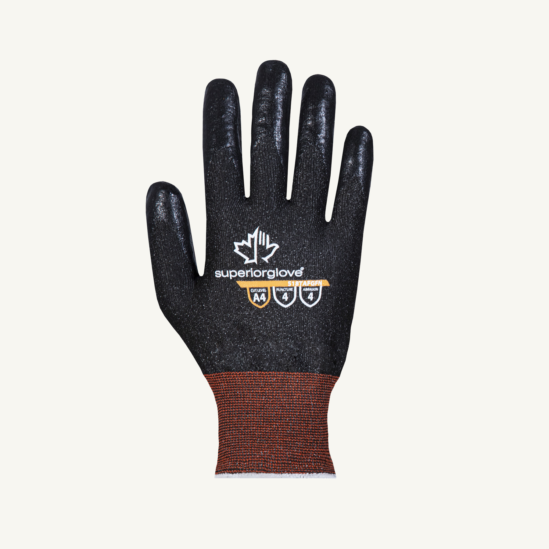 TenActiv™ S18TAFGFN2 Anti-Static Cut-Resistant Gloves, SZ 12, Foam Nitrile Coating, 18 ga Continuous Filament Yarn, Seamless Knit Wrist Cuff, Resists: Abrasion/Cut/Puncture, ANSI Cut-Resistance Level: A4, ANSI Puncture-Resistance Level: 4