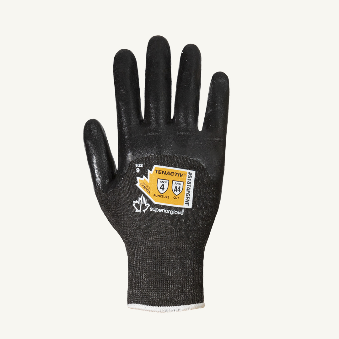 TenActiv™ S18TAFGFNF5 Ultra Fine Cut Resistant Gloves, SZ 5, Foam Nitrile Coating, Composite Filament Fiber, Knit Wrist Cuff, Resists: Abrasion, Cut and Puncture, ANSI Cut-Resistance Level: A4, ANSI Puncture-Resistance Level: 4